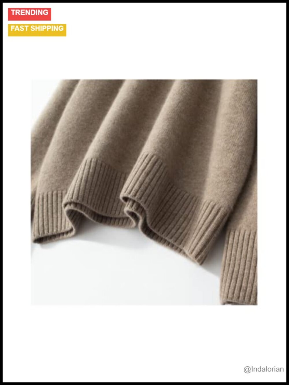 Cashmere Wool Blend Turtleneck Long Sleeve Pullover Sweater - Picture 3 of 5
